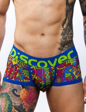Boxeri din bumbac Discover Shoom Blue Sexytrunk, 1 perechi, mărimea M Boxeri din bumbac Discover Shoom Blue Sexytrunk, 1 perechi, mărimea M