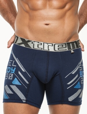 Boxeri Xtremen Printed Large Boxer 01 Dark Blue, 1 perechi, mărimea M Boxeri Xtremen Printed Large Boxer 01 Dark Blue, 1 perechi, mărimea M