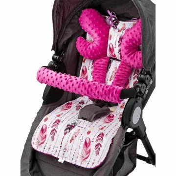 Podložka do kočárku Deluxe Sensillo z Minky polštářkem purpurová Podložka do kočárku Deluxe Sensillo z Minky polštářkem purpurová