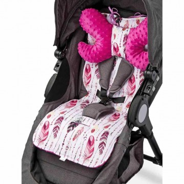 Podložka do kočárku Basic Sensillo z Minky polštářkem purpurová Podložka do kočárku Basic Sensillo z Minky polštářkem purpurová