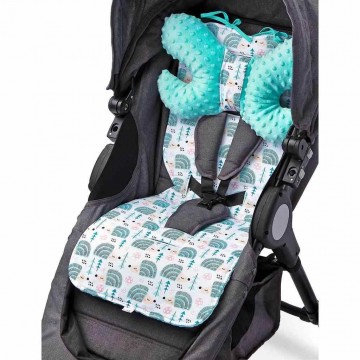 Podložka do kočárku Basic Sensillo z Minky polštářkem mátová Podložka do kočárku Basic Sensillo z Minky polštářkem mátová