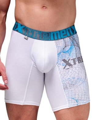 Boxeri Xtremen Sports Boxer Print White, 1 perechi, mărimea XL Boxeri Xtremen Sports Boxer Print White, 1 perechi, mărimea XL