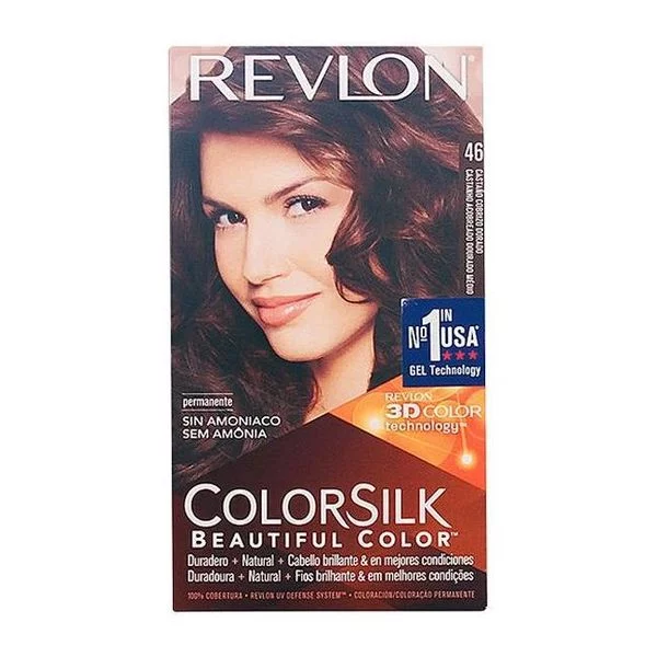 Barva bez amoniaku Colorsilk Revlon - Měděná kaštanová - zlatavá, Nº 46