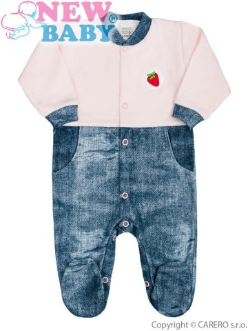 Dojčenský overal New Baby Dark Jeansbaby ružový Dojčenský overal New Baby Dark Jeansbaby ružový