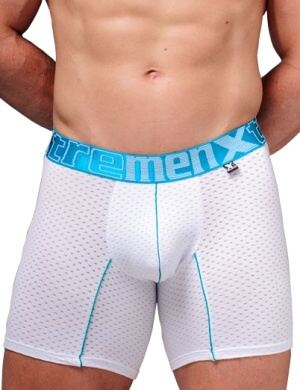 Pánské boxerky Xtremen Full Mesh Sports Boxer White, Velikost oblečení M Pánské boxerky Xtremen Full Mesh Sports Boxer White, Velikost oblečení M