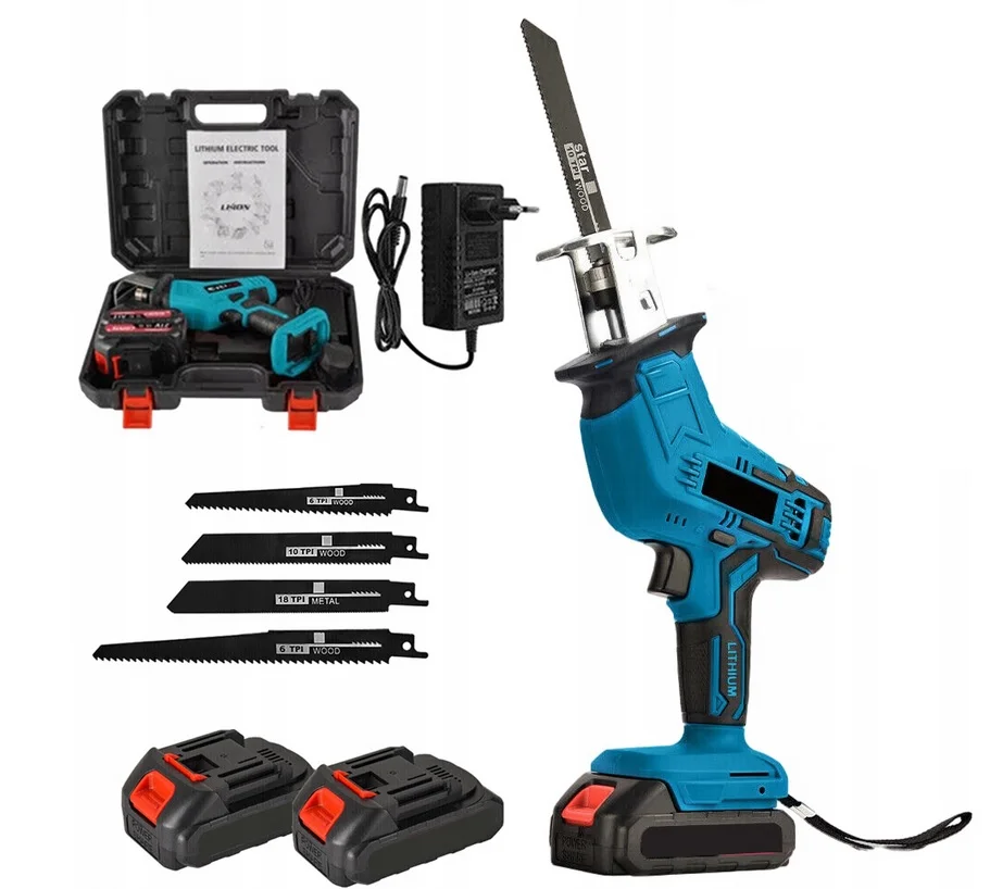 Výkonná přímočará aku pilka HAYAMI HA-1015 + 2x baterie 48 V + příslušenství + kufřík