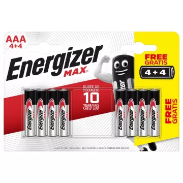 Mikrotužkové batérie MAX - 8x AAA - 4+4 zdarma - Energizer