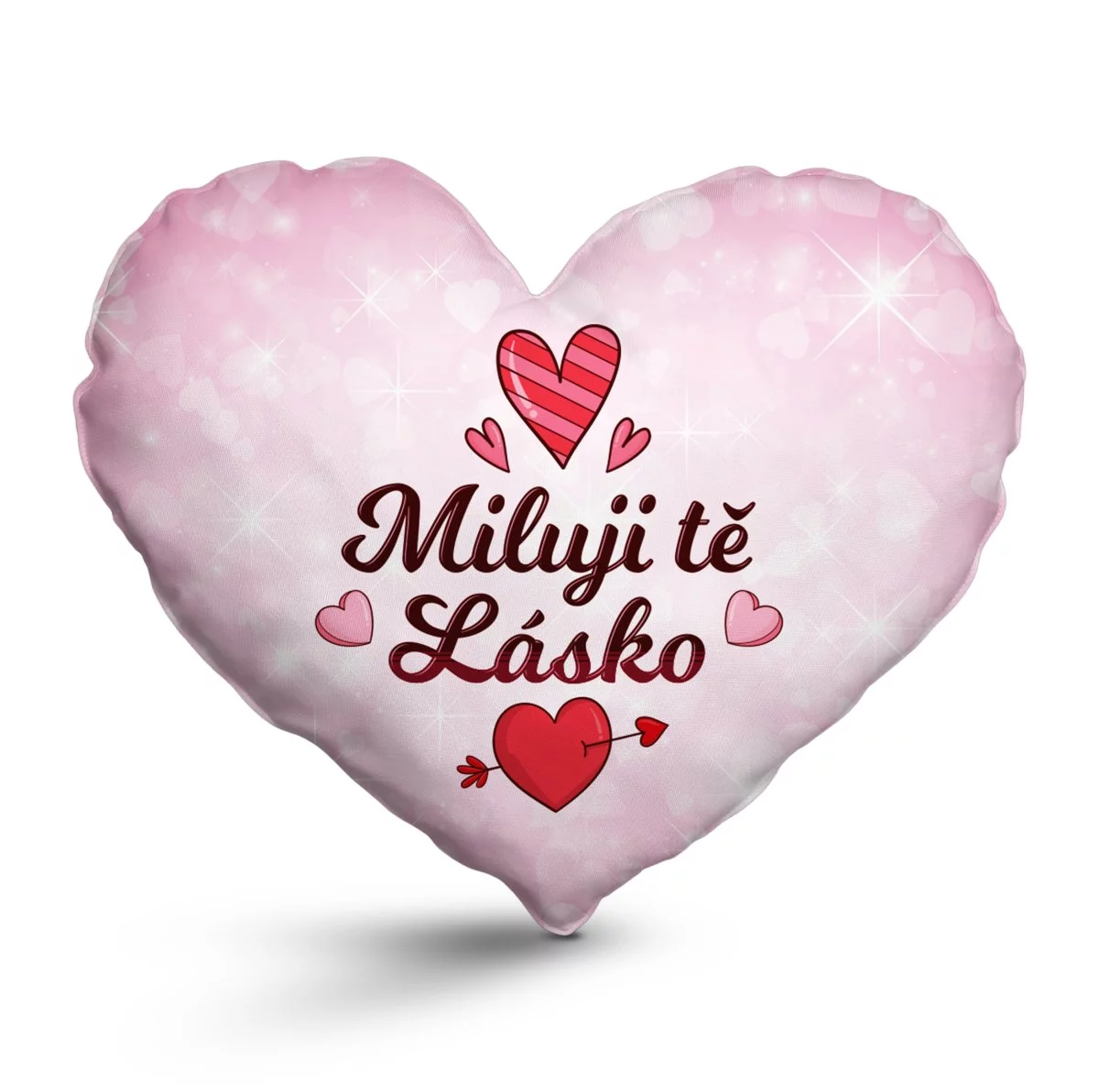 Sablio 3D polštář ve tvaru srdce: Miluji tě lásko