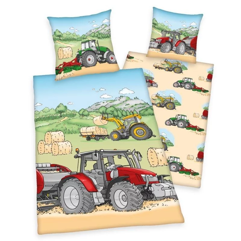 HERDING Bavlněné povlečení - Traktor - 140 x 200 cm - Herding