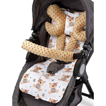 Podložka do kočárku Deluxe Sensillo z Minky polštářkem béžová Podložka do kočárku Deluxe Sensillo z Minky polštářkem béžová