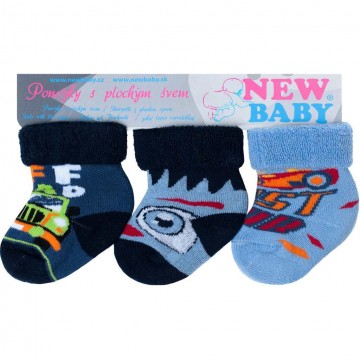 Dojčenské froté ponožky New Baby farebné - 3ks Dojčenské froté ponožky New Baby farebné - 3ks