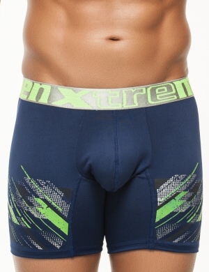 Boxeri Xtremen Printed Large Boxer 02 Blue Navy, 1 perechi, mărimea M Boxeri Xtremen Printed Large Boxer 02 Blue Navy, 1 perechi, mărimea M