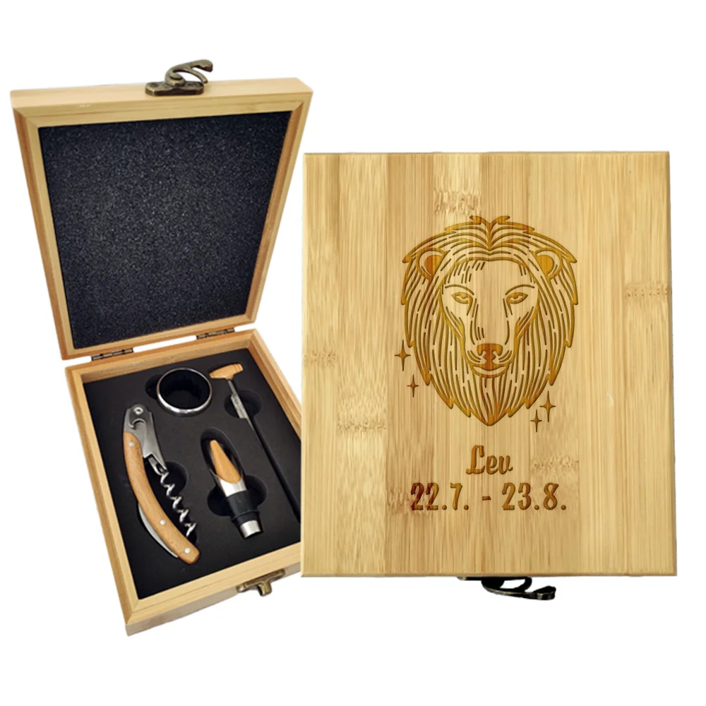 Dárková sada na víno Lev: 147×168×49 mm