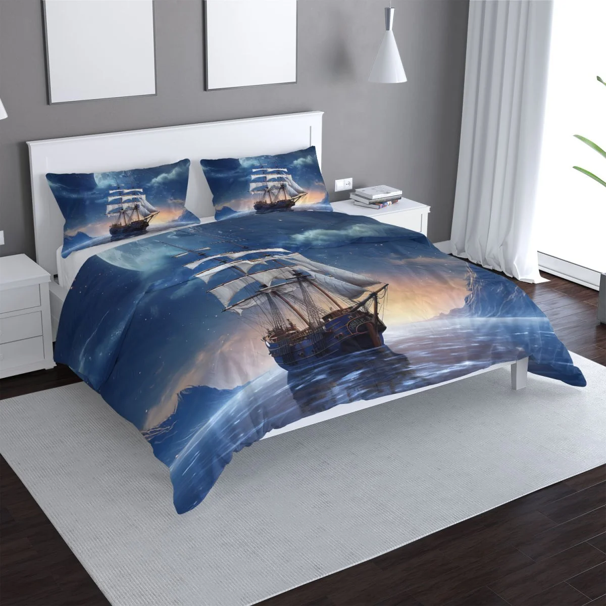 Sablio Povlečení Plachetnice mezi horami - 140x220 / 90x70