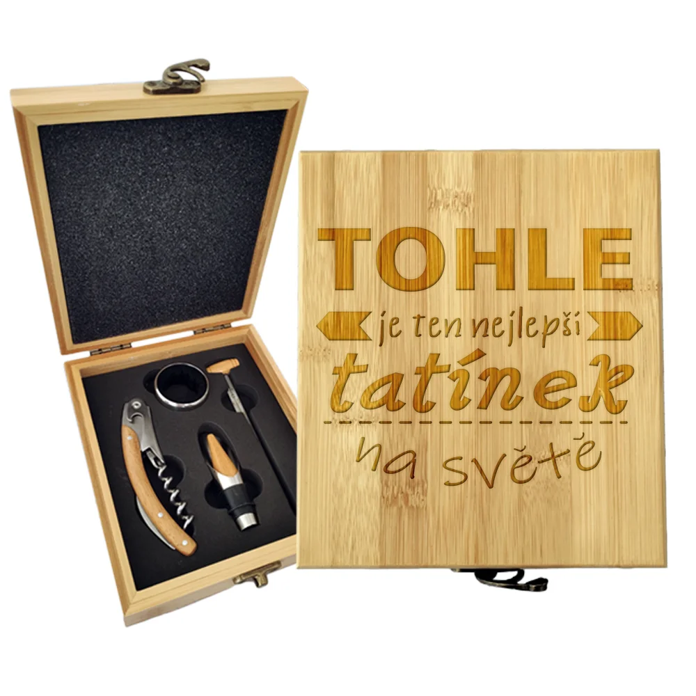 Sablio Dárková sada na víno Tohle je ten nejlepší tatínek na světě: 147×168×49 mm
