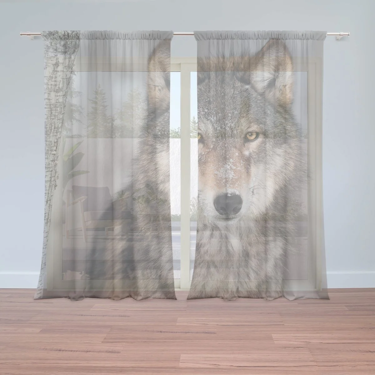 Záclony Vlk 2: 2ks 150x250cm