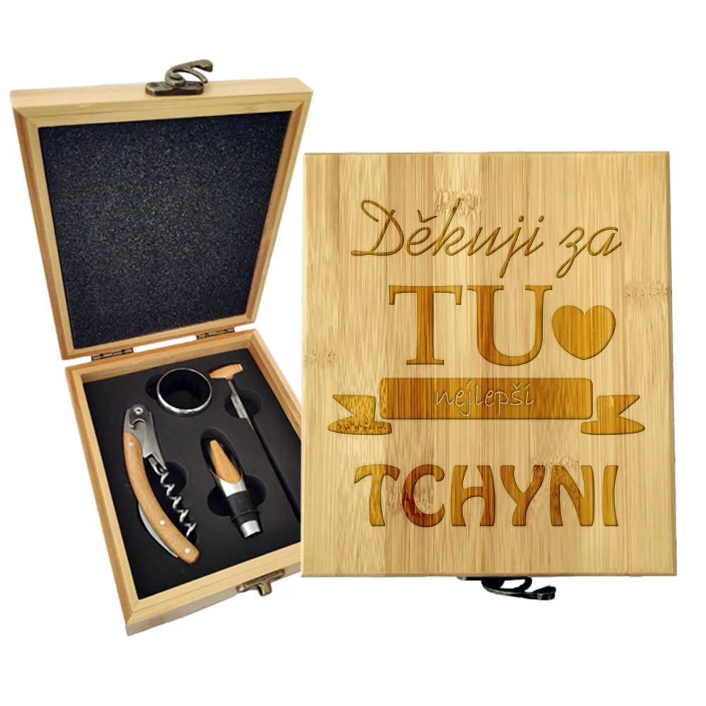 Sablio Dárková sada na víno Děkuji za tu nejlepší tchyni: 147×168×49 mm