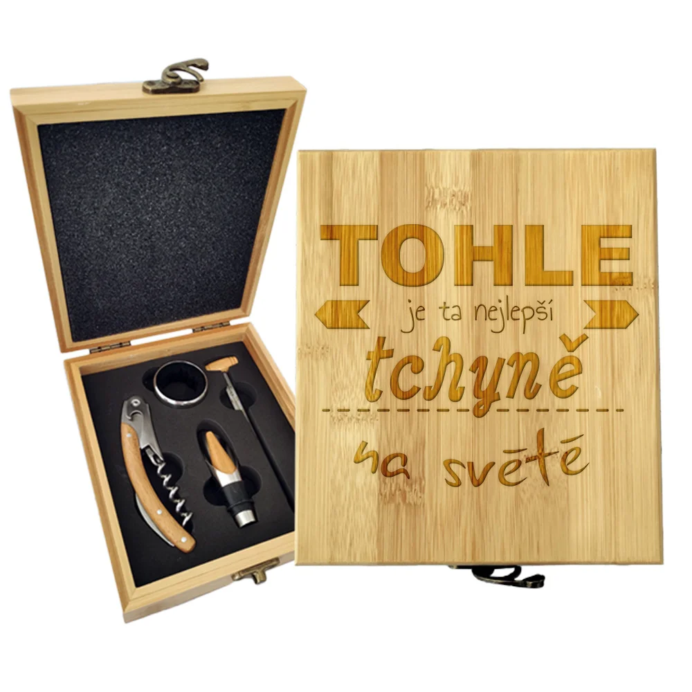 Sablio Dárková sada na víno Tohle je ta nejlepší tchyně na světě: 147×168×49 mm