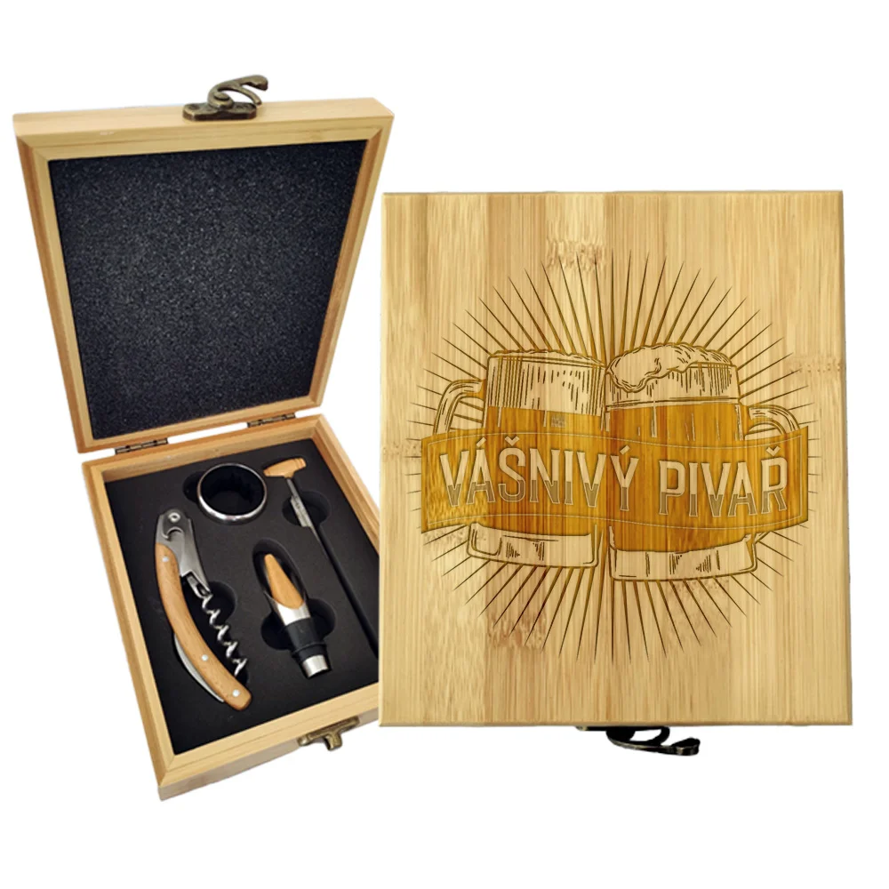 Dárková sada na víno Vášnivý pivař: 147×168×49 mm