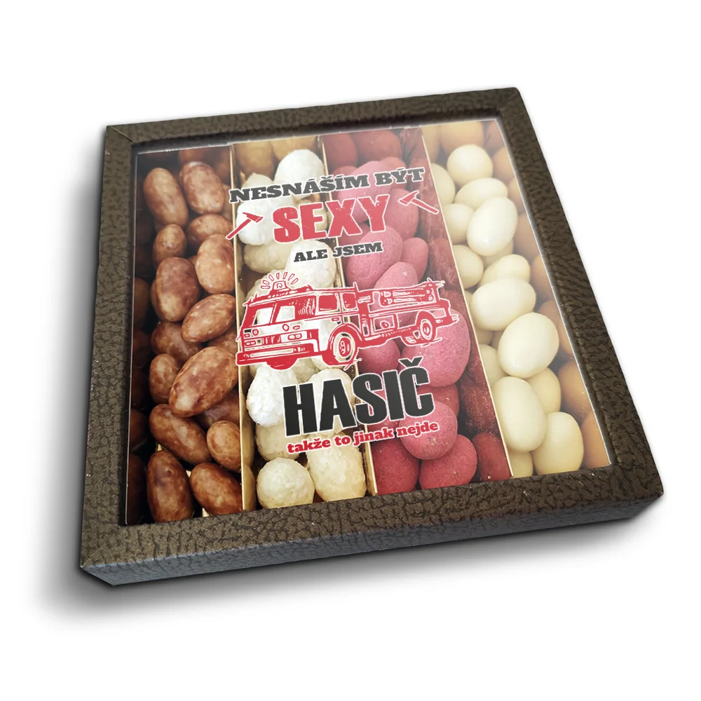Sablio Mandle v čokoládě Nesnáším být sexy, ale jsem hasič - 4x 80g