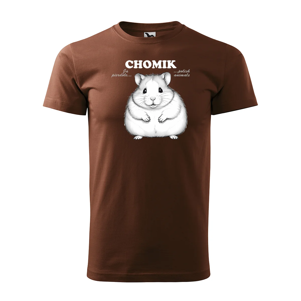 Tričko s potiskem CHOMIK - hnědé S