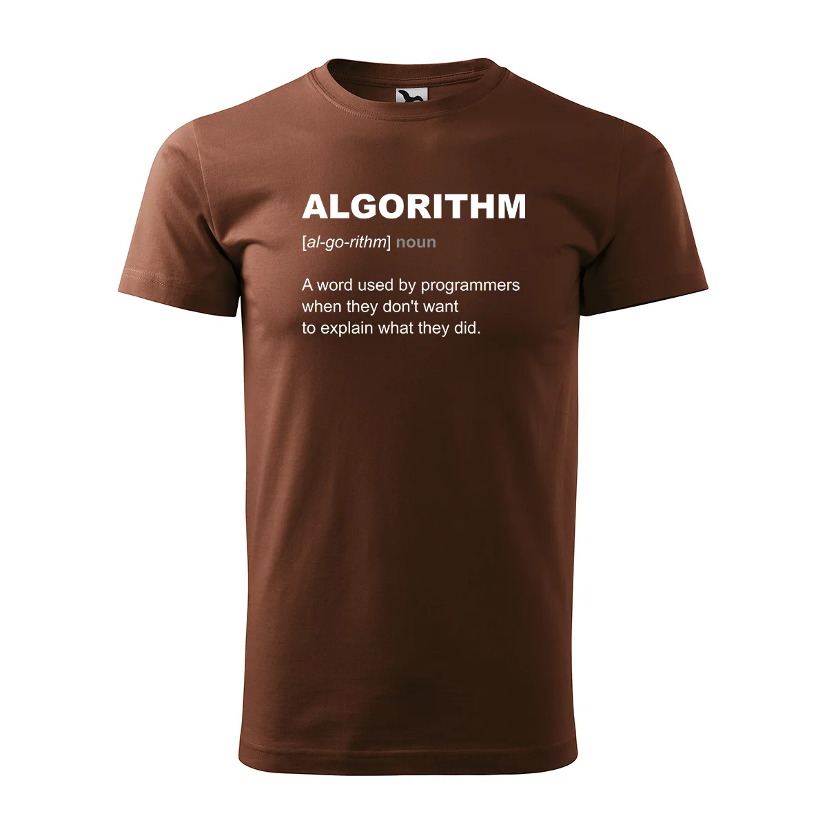 Tričko s potiskem Algorithm - hnědé S