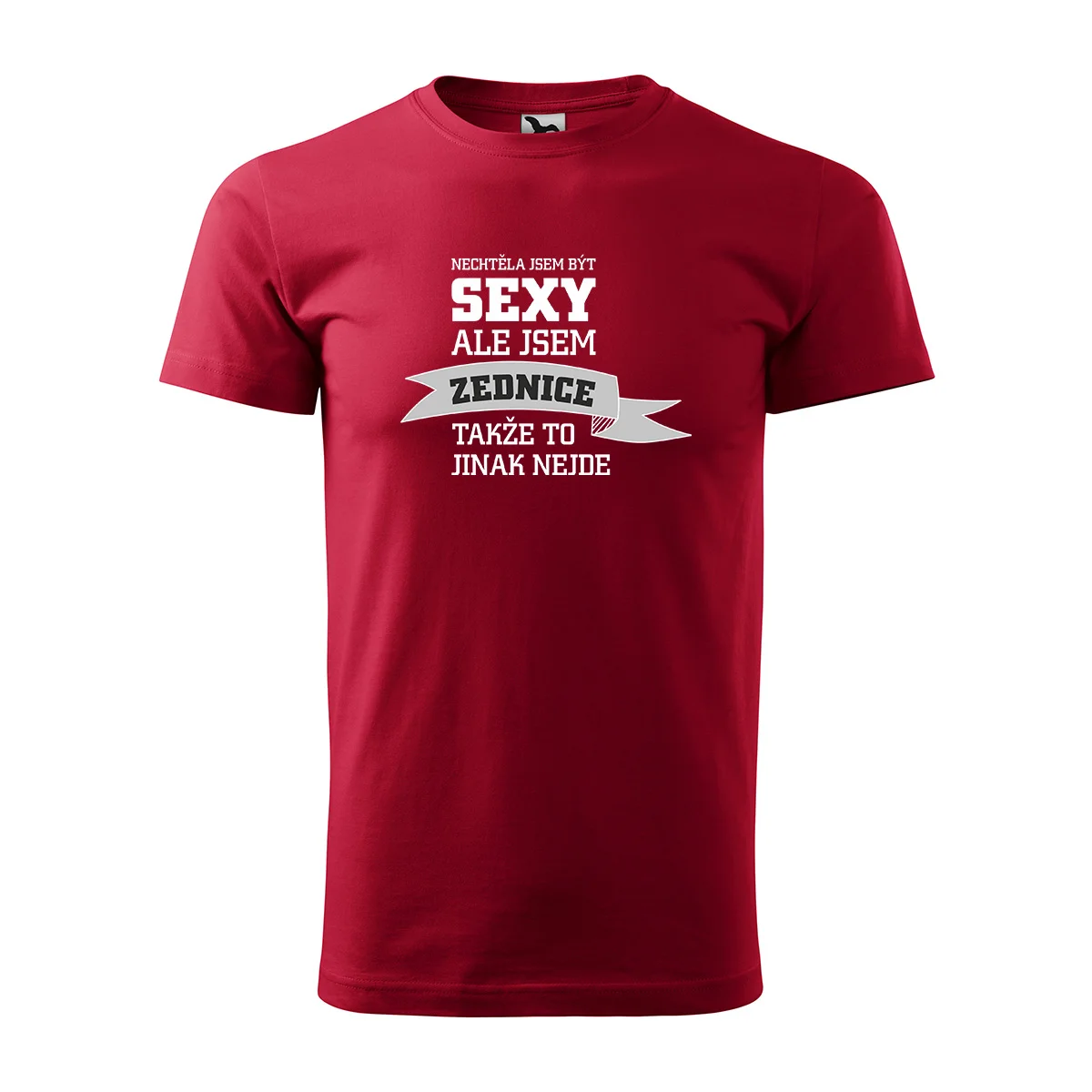 Tričko s potiskem Nechtěla jsem být sexy, ale jsem zednice - červené 4XL