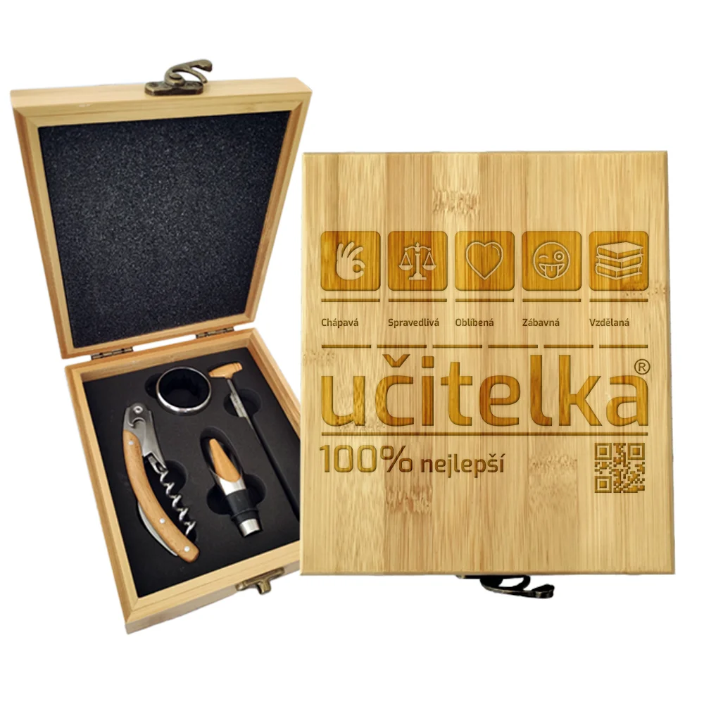Dárková sada na víno Učitelka: 147×168×49 mm