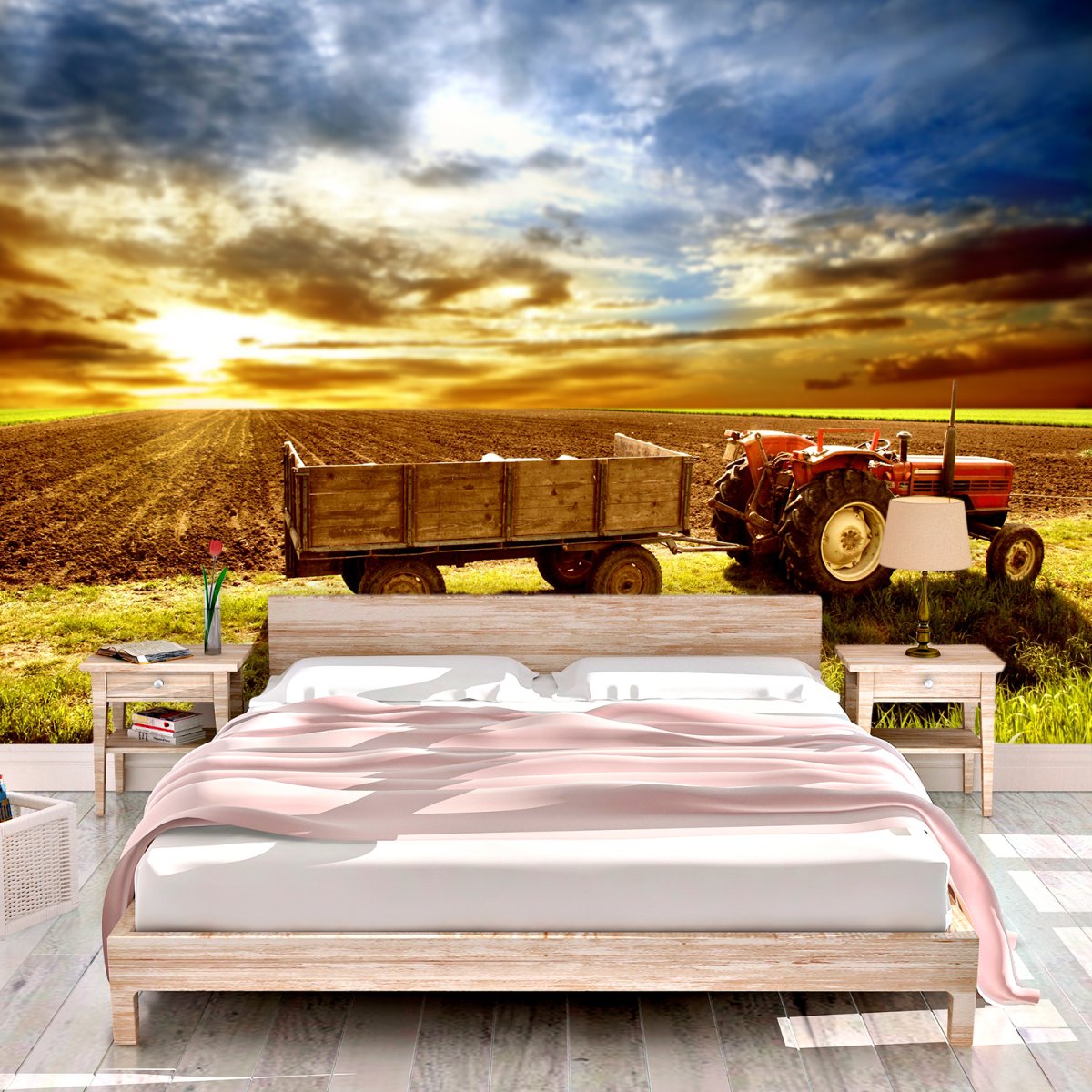 Tapeta Traktor s vlečkou | Dekorace, fotodárky a dárky