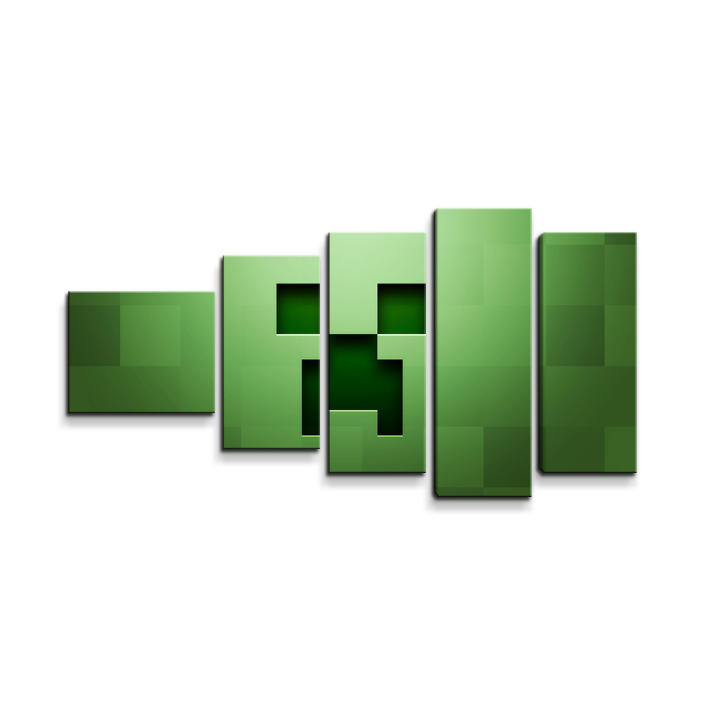 Sablio Obraz - 5-dílný Green Blocks - 100x60 cm