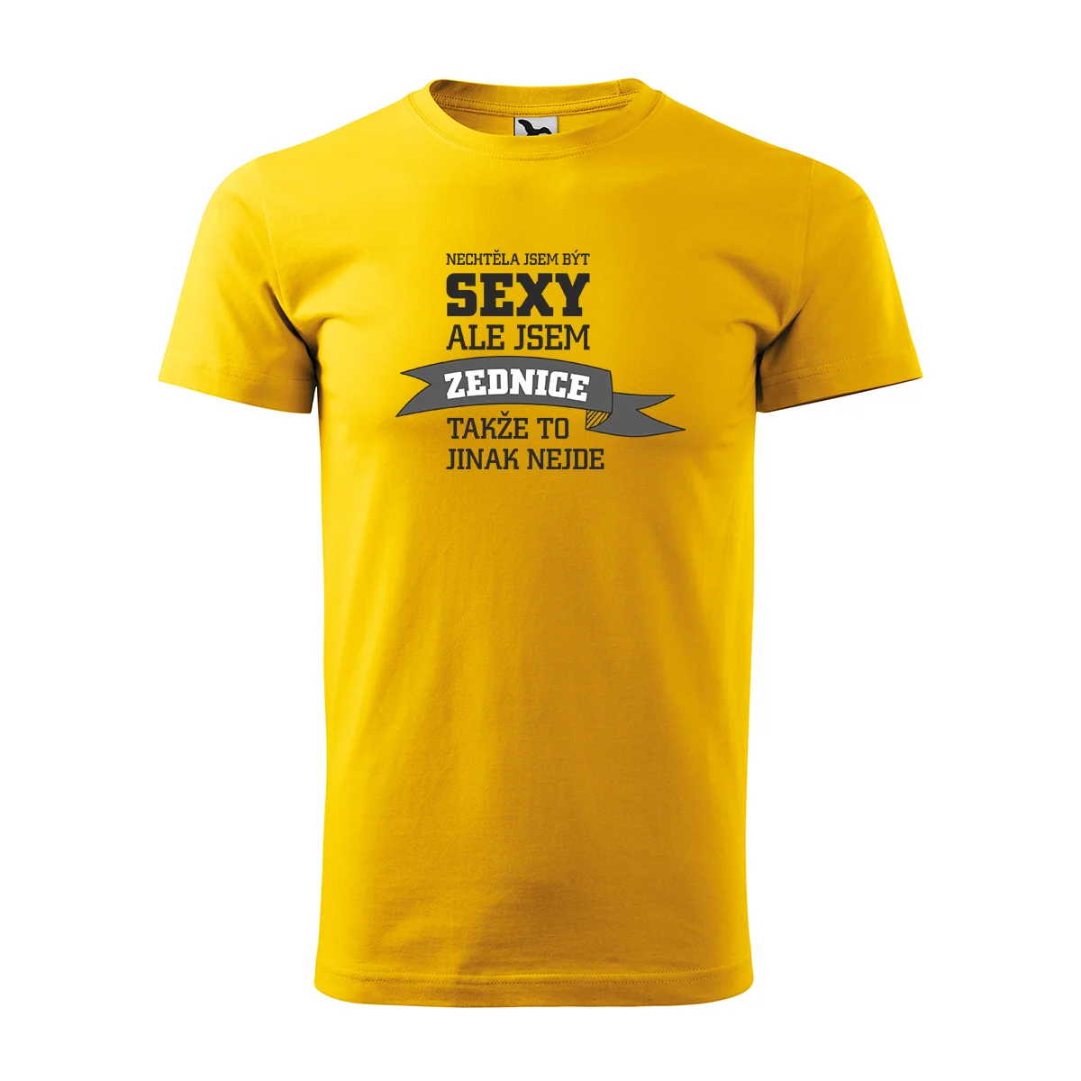 Tričko s potiskem Nechtěla jsem být sexy, ale jsem zednice - žluté 2XL