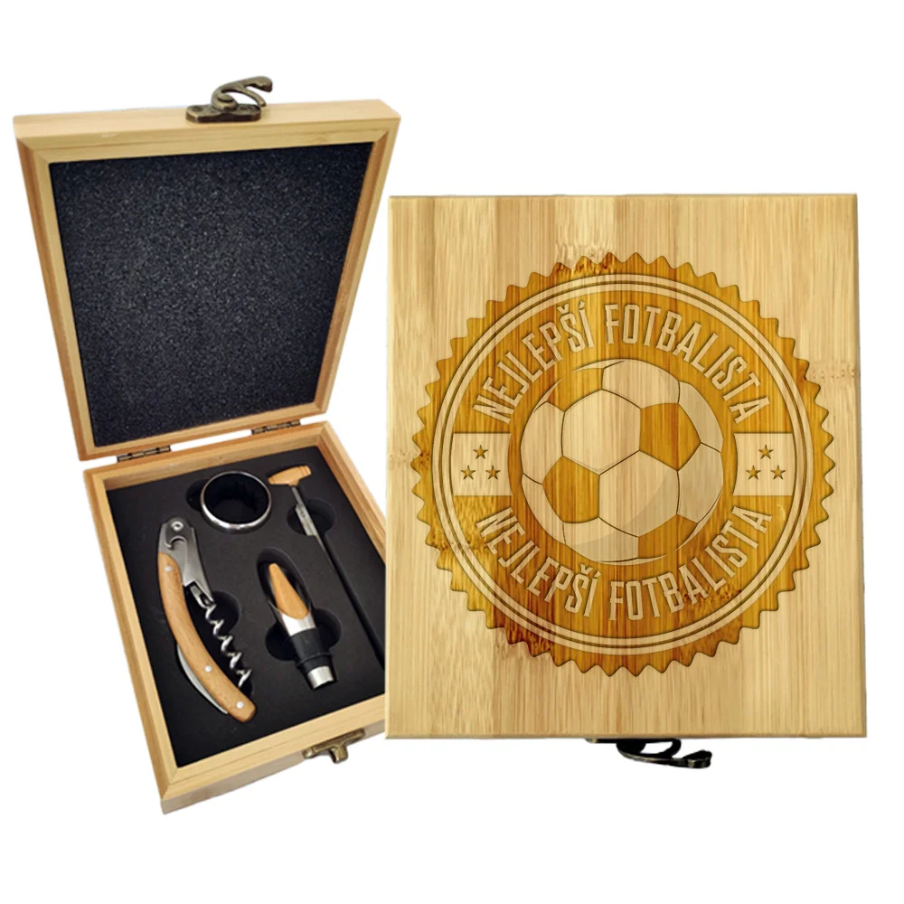 Dárková sada na víno Nejlepší fotbalista: 147×168×49 mm
