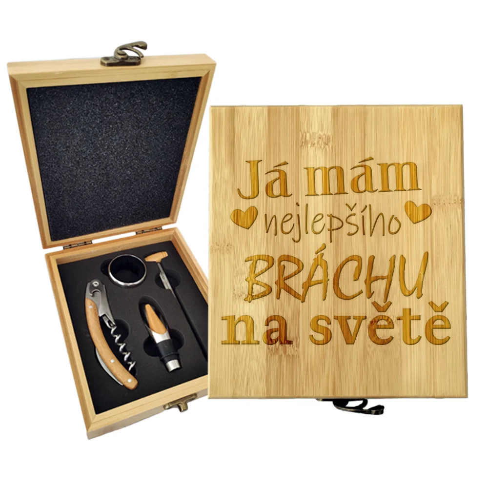Sablio Dárková sada na víno Já mám nejlepšího bráchu na světě: 147×168×49 mm