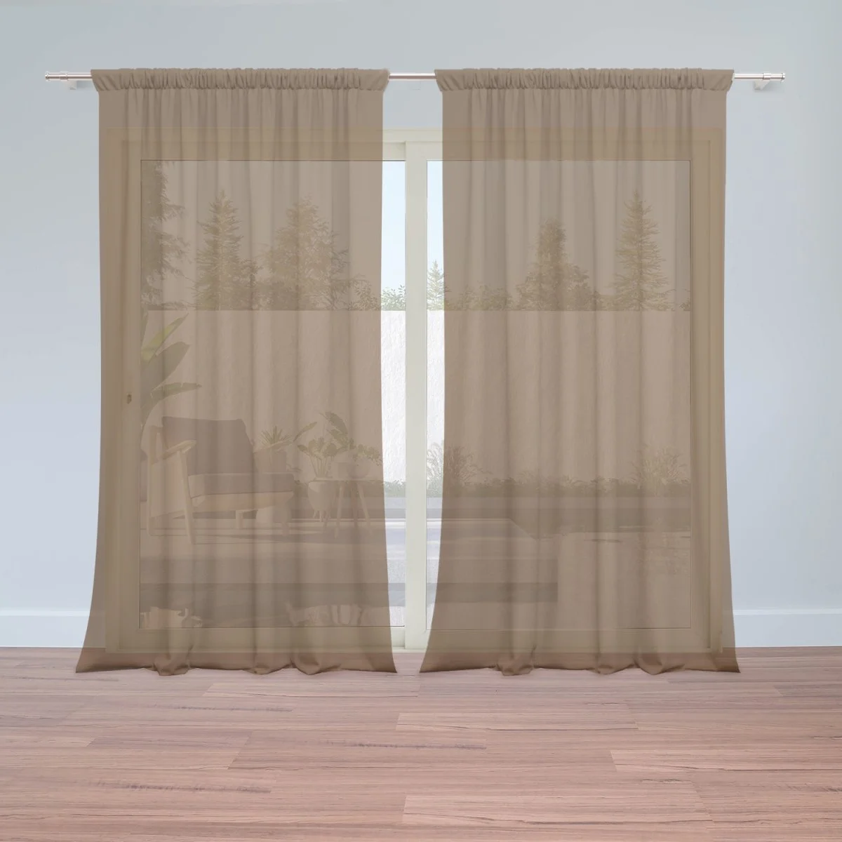 Záclony Hnědá: 2ks 150x250cm