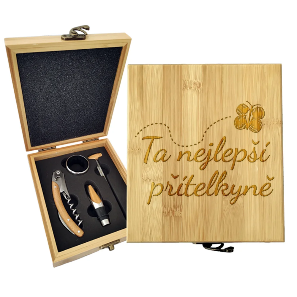 Dárková sada na víno Ta nejlepší přítelkyně: 147×168×49 mm