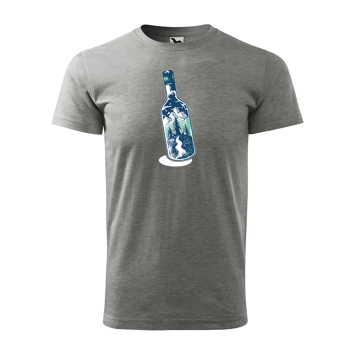 Sablio Tričko s potiskem Hory v láhvi - šedé 3XL