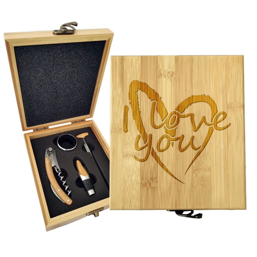 Sablio Dárková sada na víno I Love you srdce: 147×168×49 mm