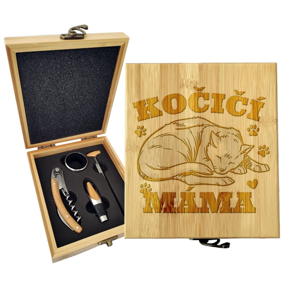 Sablio Dárková sada na víno Kočičí máma: 147×168×49 mm