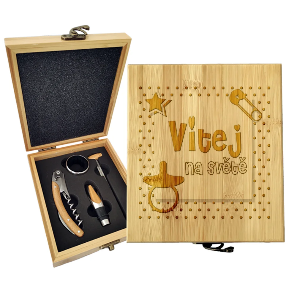 Sablio Dárková sada na víno Vítej na světě 3: 147×168×49 mm