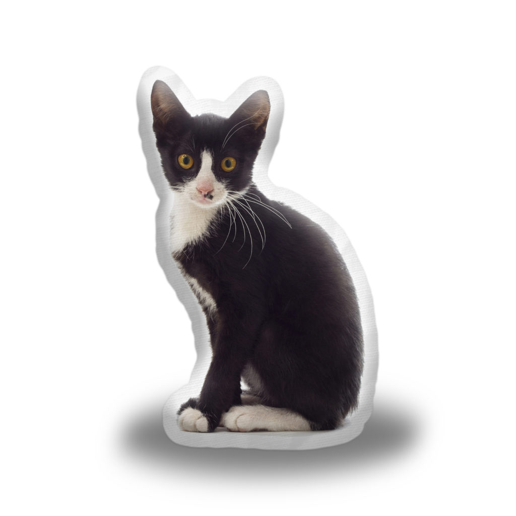 Sablio 3D polštář ve tvaru Černobílá kočka
