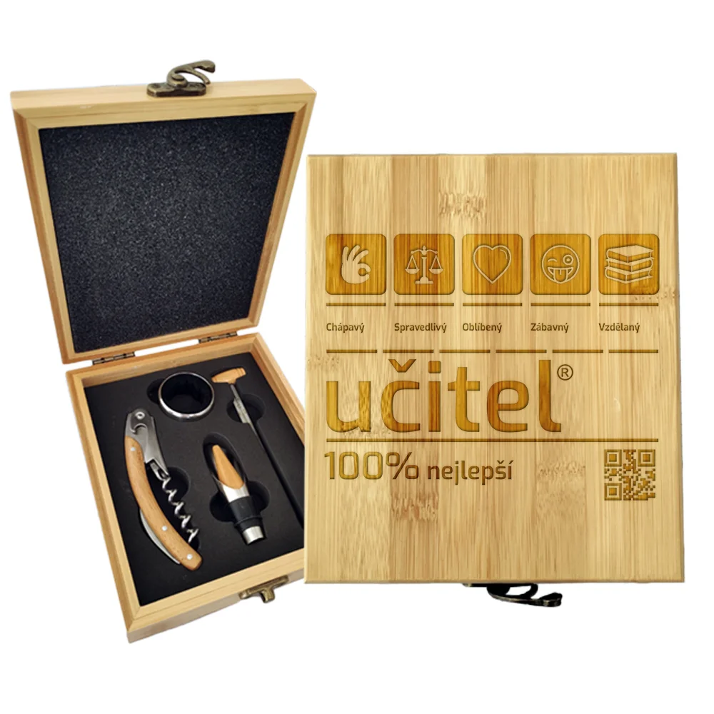 Dárková sada na víno Učitel: 147×168×49 mm