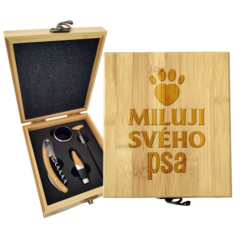 Sablio Dárková sada na víno Miluji svého psa: 147×168×49 mm