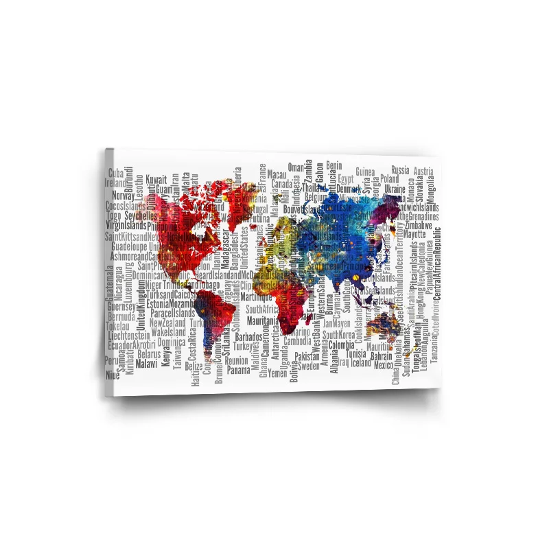 Obraz Jména států - 90x60 cm
