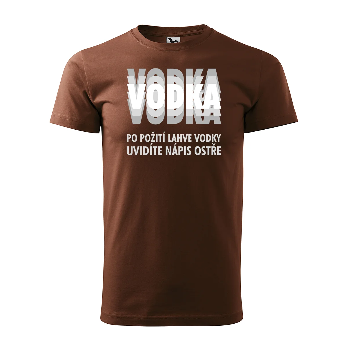 Tričko s potiskem Vodka - hnědé S
