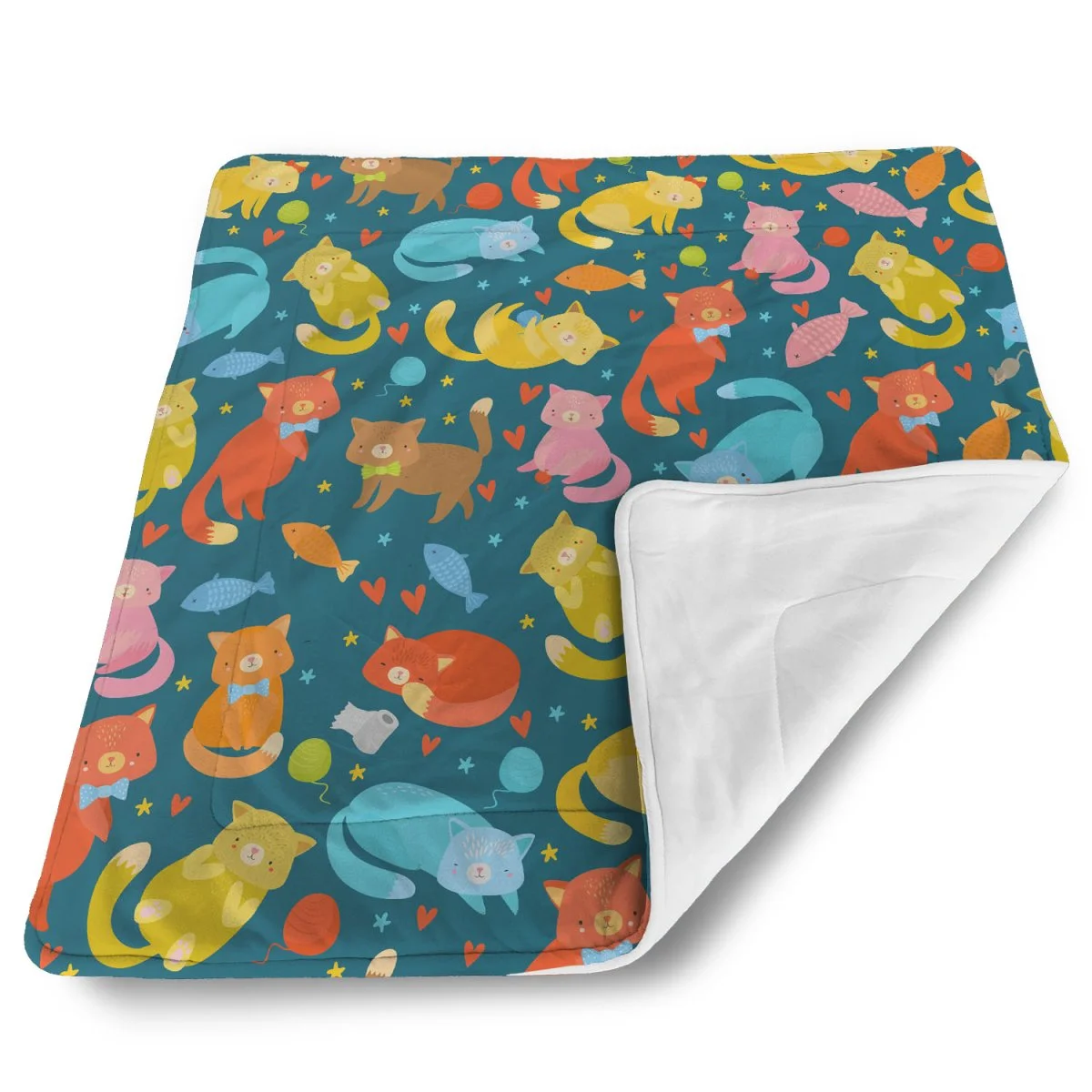 Deka pro miminko Kočky s rybkami - 90x120 cm