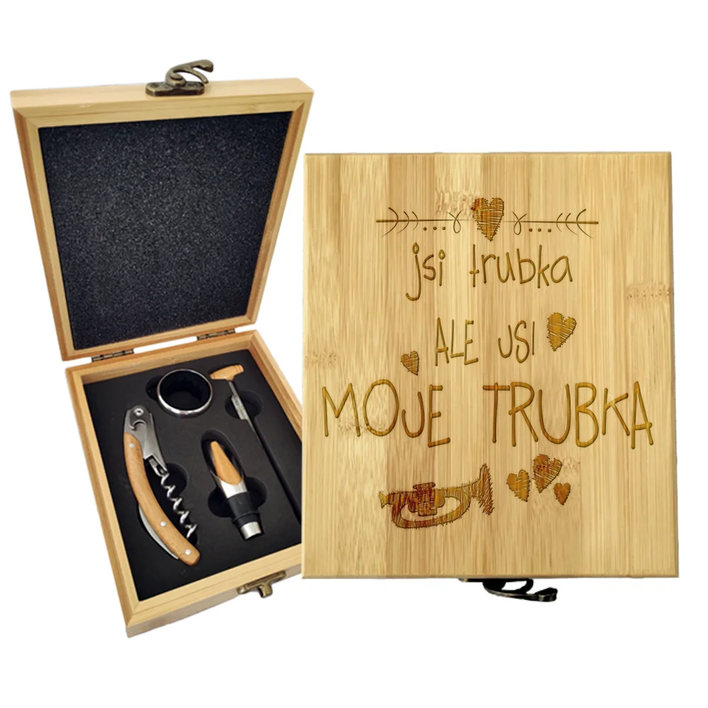 Dárková sada na víno Jsi trubka, ale jsi moje trubka: 147×168×49 mm