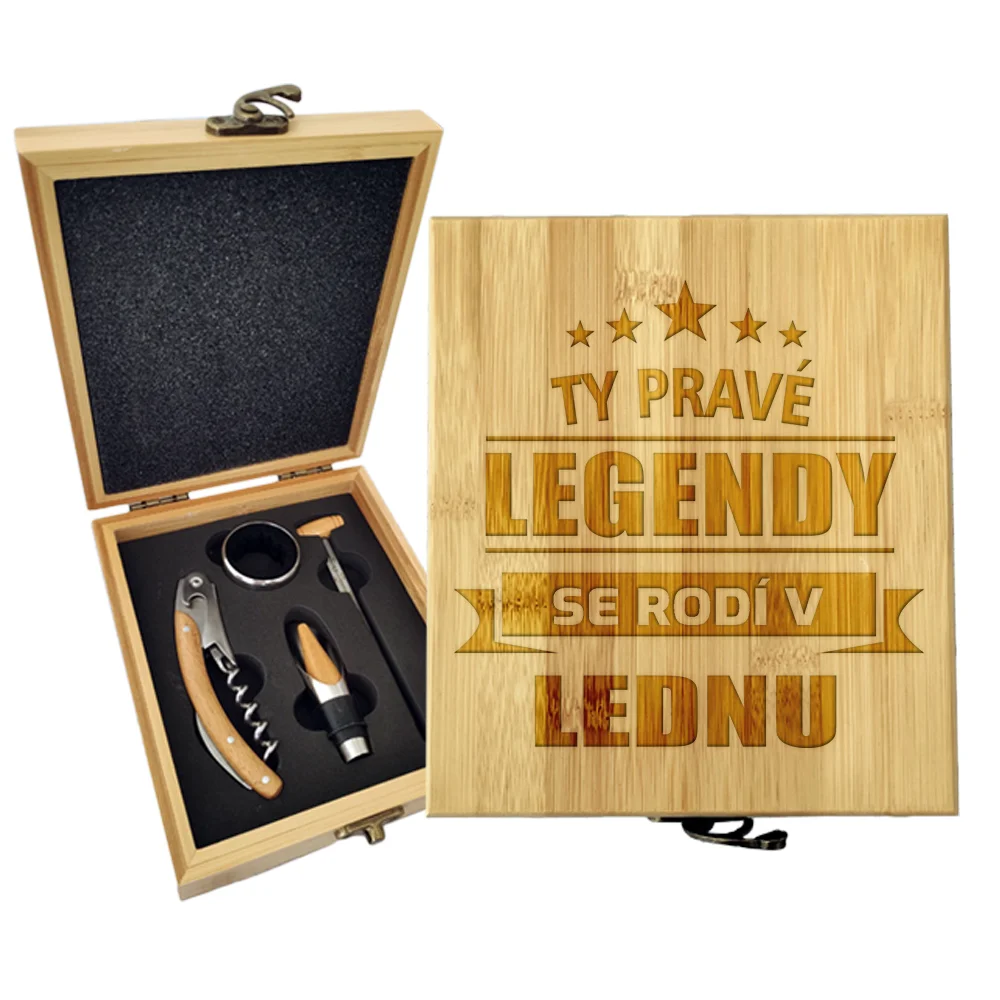 Sablio Dárková sada na víno Ty pravé legendy se rodí v lednu: 147×168×49 mm