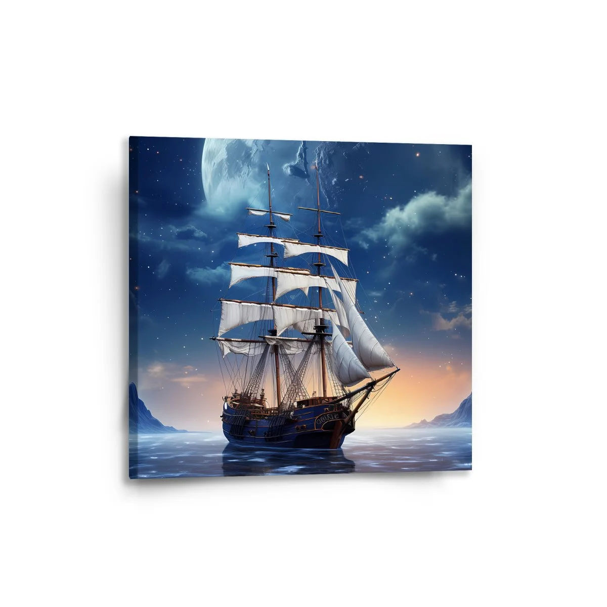 Sablio Obraz Plachetnice mezi horami - 50x50 cm