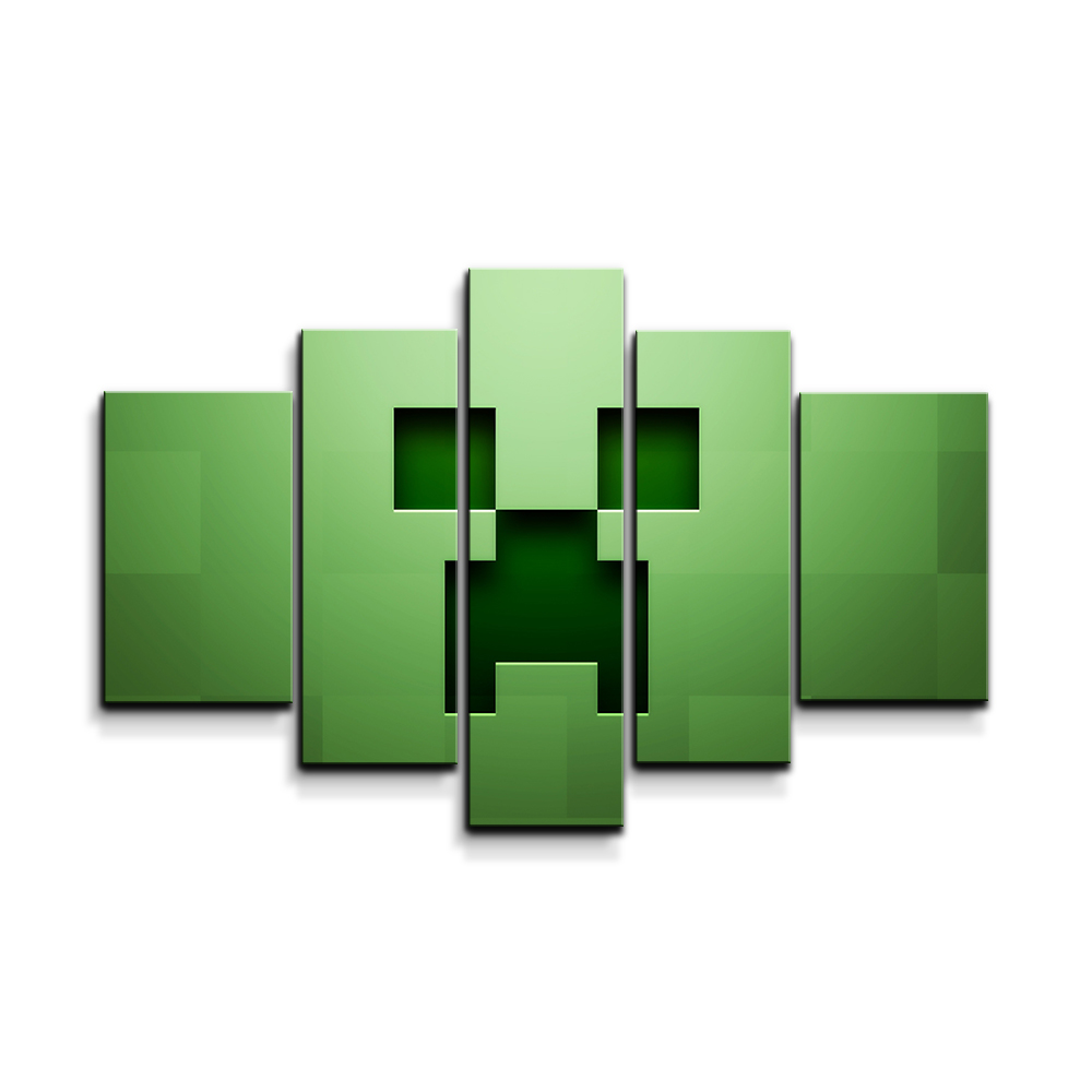 Sablio Obraz - 5-dílný Green Blocks - 125x90 cm