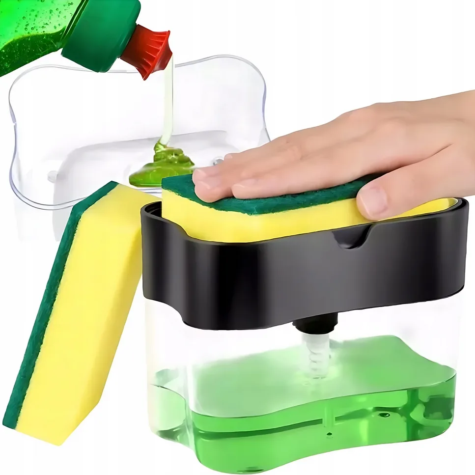 HRT Dávkovač tekutého mydla na riad, zásobník na hubky